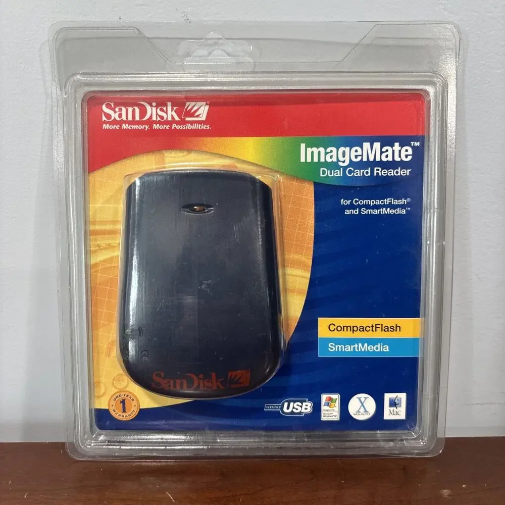 SanDisk ImageMate Dual Card Reader SDDR-75-07 For CompactFlash & SmartMedia New - Picture 1 of 5